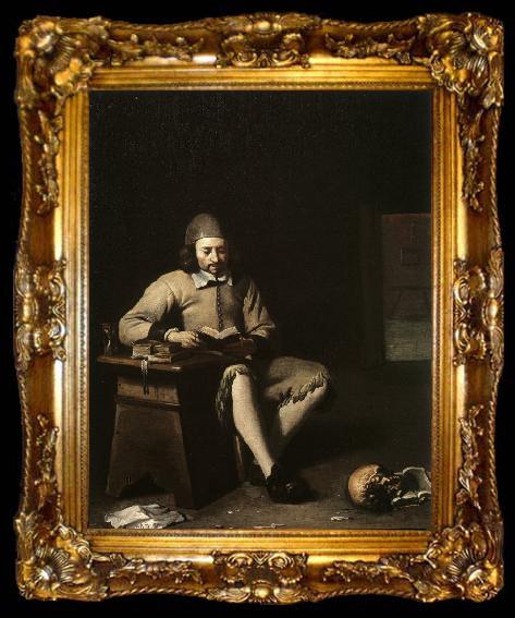 framed  Michael Sweerts Penitent Reading in a Room, ta009-2